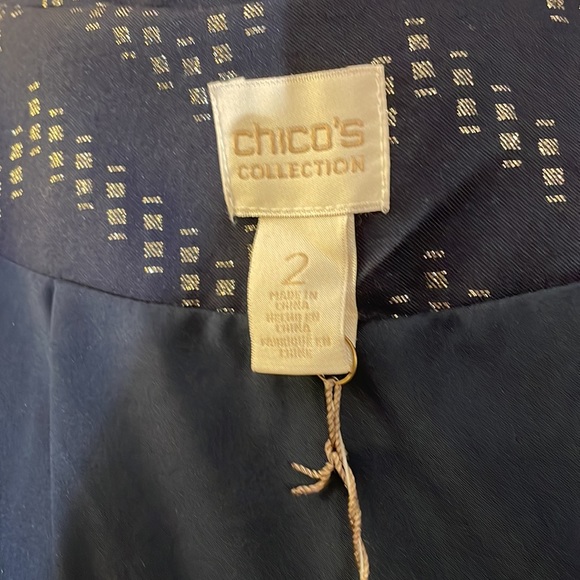 Chico’s Chevron Jacket in dark blue and silver (size 2) - Picture 7 of 9
